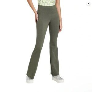 Wild Fable Women's High-Waisted Flare Leggings Olive Green